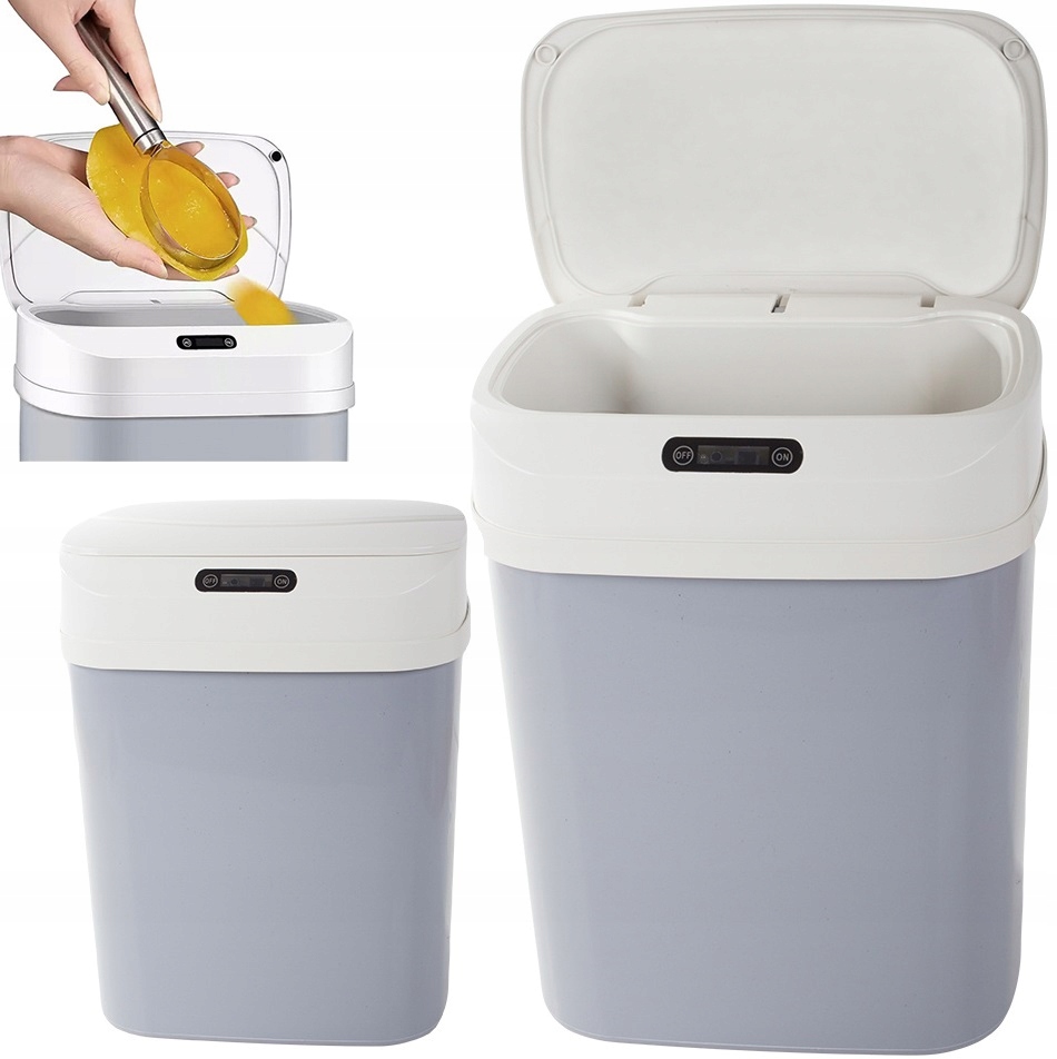 Kosz Na Śmieci Bezdotykowy Automatyczny Czujnik Ruchu Do Kuchni Łazienki