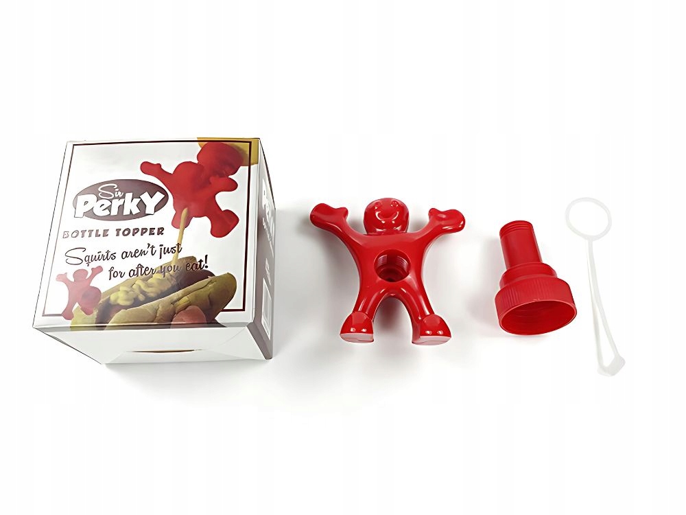 Śmieszna Nakładka Nakrętka Ludzik Fred Na Butelkę Sosy Z Zatyczką Sir Perky