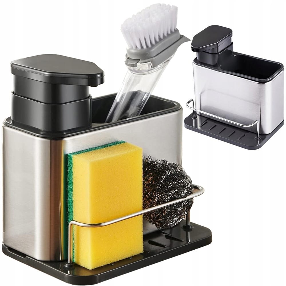 image-5307.jpeg Dozownik Kuchenny Płynu Do Naczyń Pojemnik Na Gąbkę Zmywak Ociekacz Na Zlew