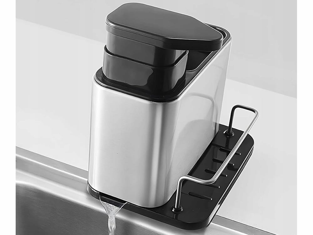 image-5310.jpeg Dozownik Kuchenny Płynu Do Naczyń Pojemnik Na Gąbkę Zmywak Ociekacz Na Zlew