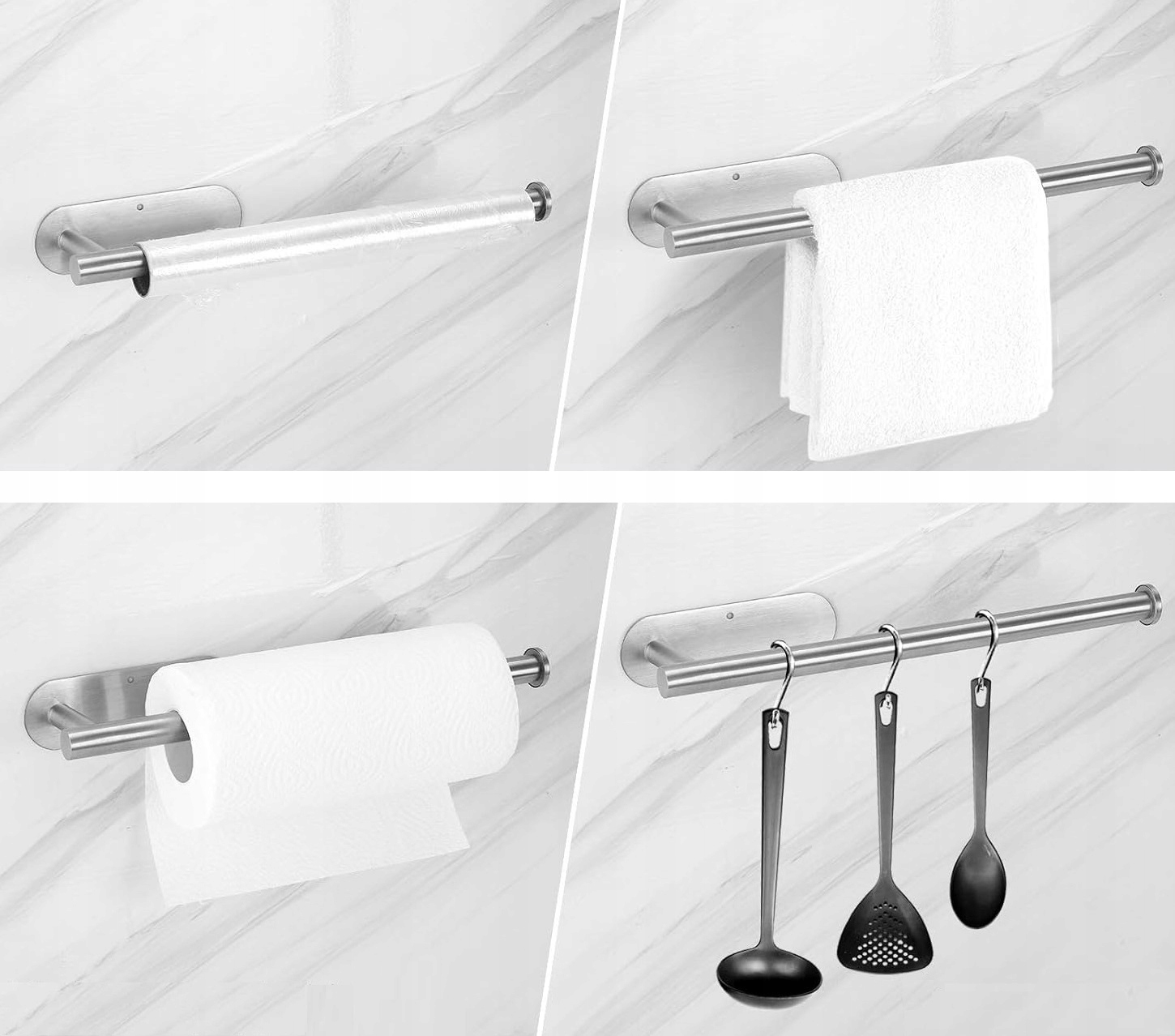 Wieszak Na Ręcznik Papierowy Uchwyt Na Papier Srebrny Loft Montaż Taśma