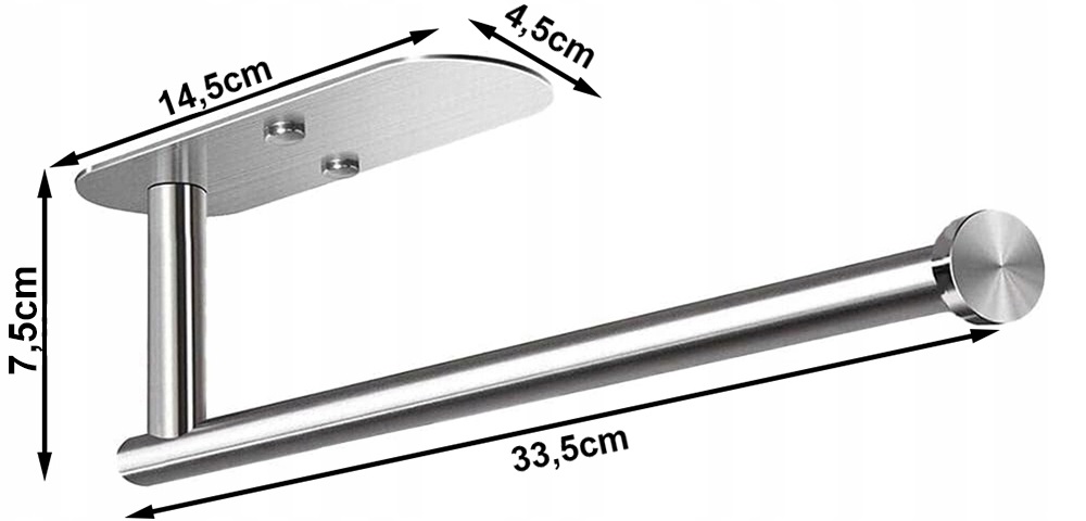 Wieszak Na Ręcznik Papierowy Uchwyt Na Papier Srebrny Loft Montaż Taśma