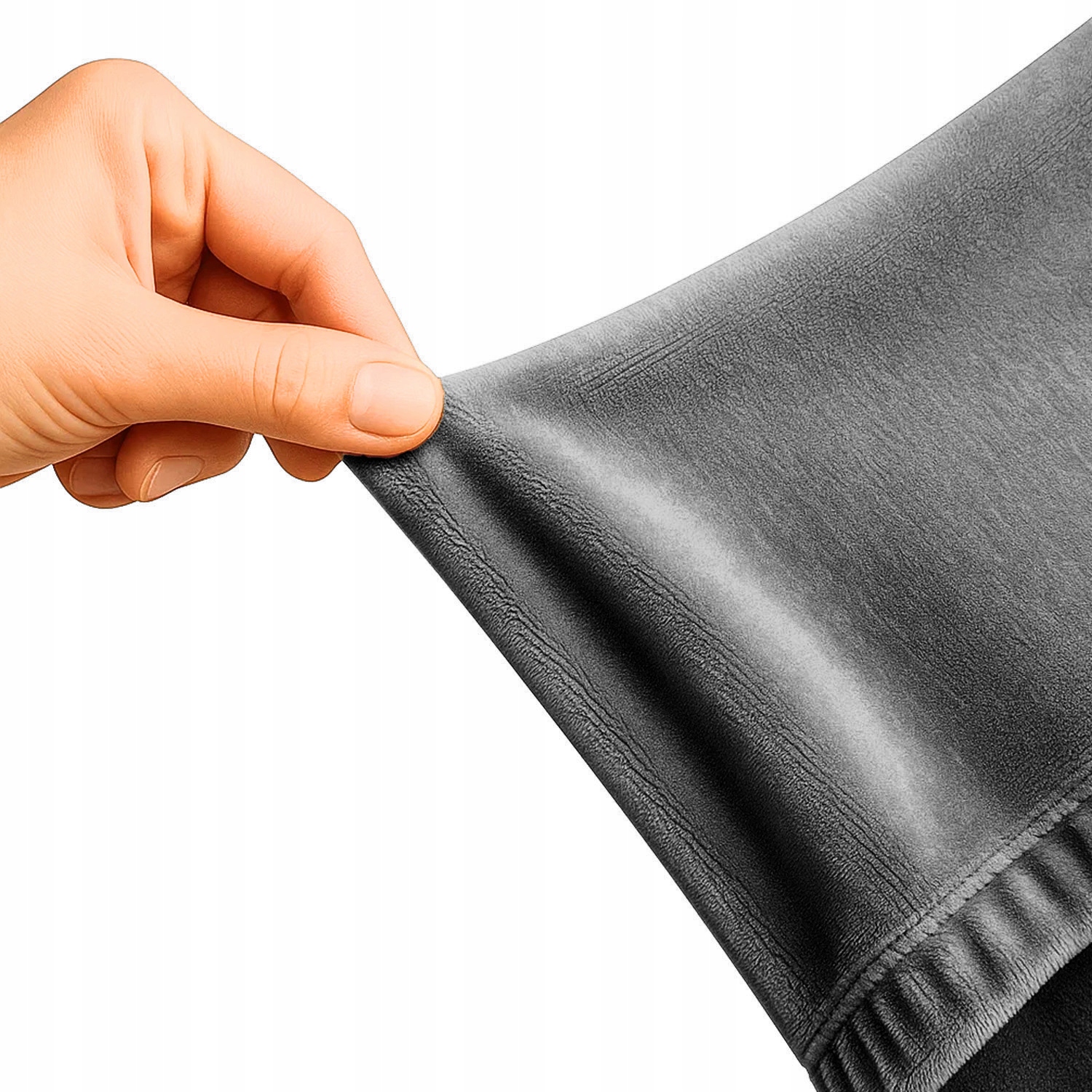 Pokrowiec Na Narożnik Kanapę Leżankę Ciemno Szary Welur Elastyczny 190-230