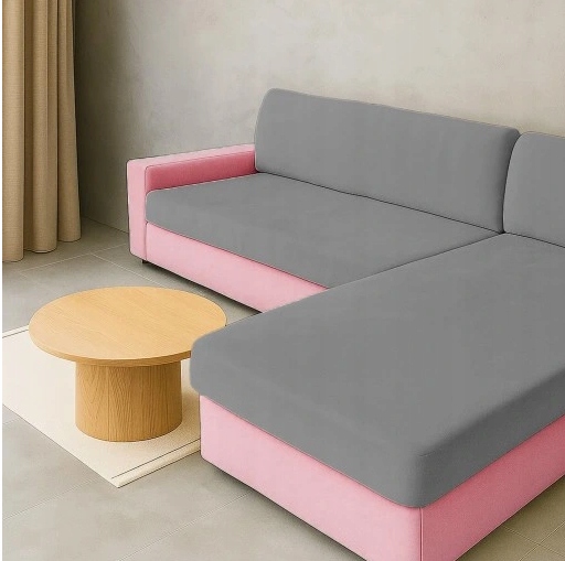 Pokrowiec Na Narożnik Kanapę Leżankę Ciemno Szary Welur Elastyczny 145-185