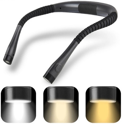 Lampka Led Na Szyję Do Czytania Książek Akumulator Usb C Elastyczna Nocna