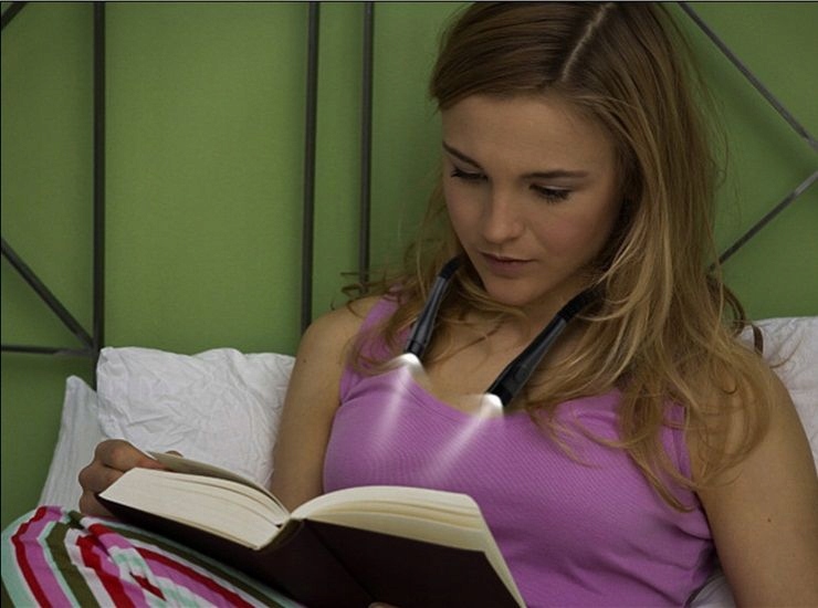 Lampka Led Na Szyję Do Czytania Książek Akumulator Usb C Elastyczna Nocna