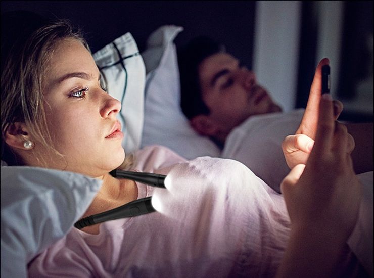 Lampka Led Na Szyję Do Czytania Książek Akumulator Usb C Elastyczna Nocna