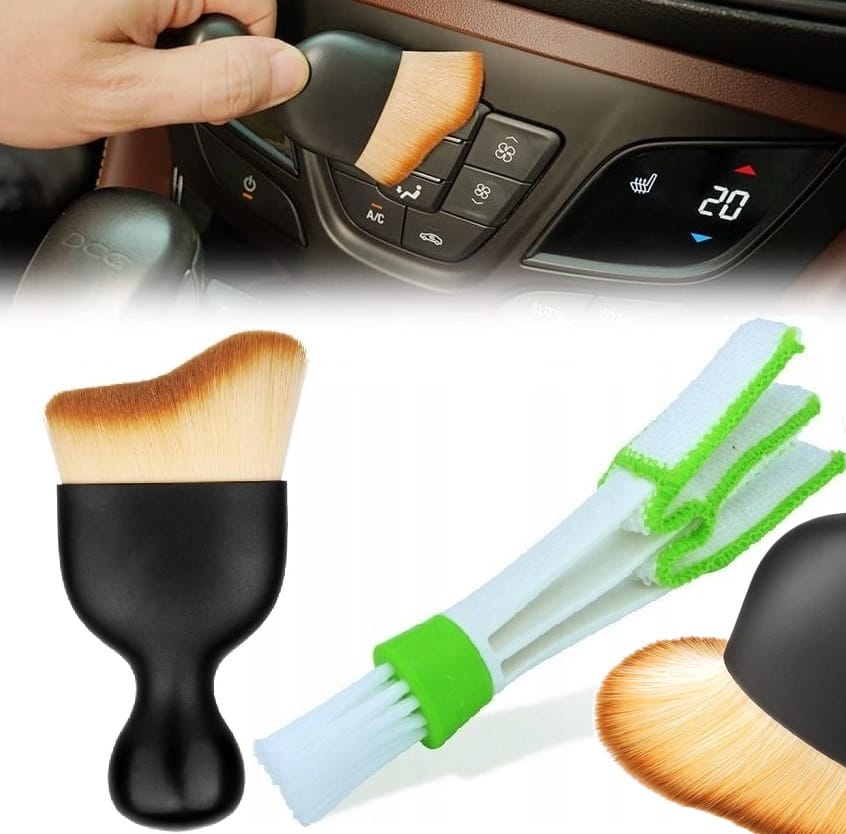 Zestaw Detailing Car 2w1 Do Auta Szczotka- Miękki Pędzelek Z Etui Do Auta