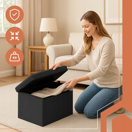 Xl Pufa Ze Schowkiem Siedzisko Puf Schowek Kufer Kostka Z Welurowa Składana