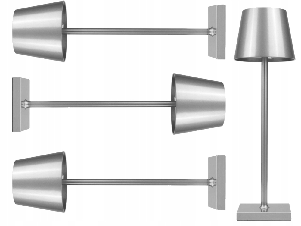 Lampka Nocna Stołowa Led Srebrna Usb Do Sypialni Biura Dotykowa Silver