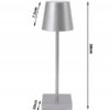Lampka Nocna Stołowa Led Srebrna Usb Do Sypialni Biura Dotykowa Silver