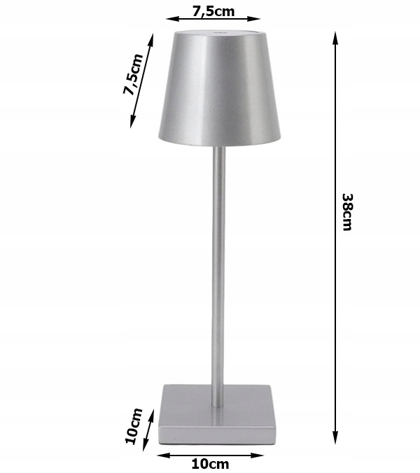 Lampka Nocna Stołowa Led Srebrna Usb Do Sypialni Biura Dotykowa Silver