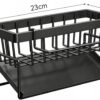 Metalowy Organizer Kuchenny Na Zlew Koszyk Półka Stojąca Ociekacz Czarny