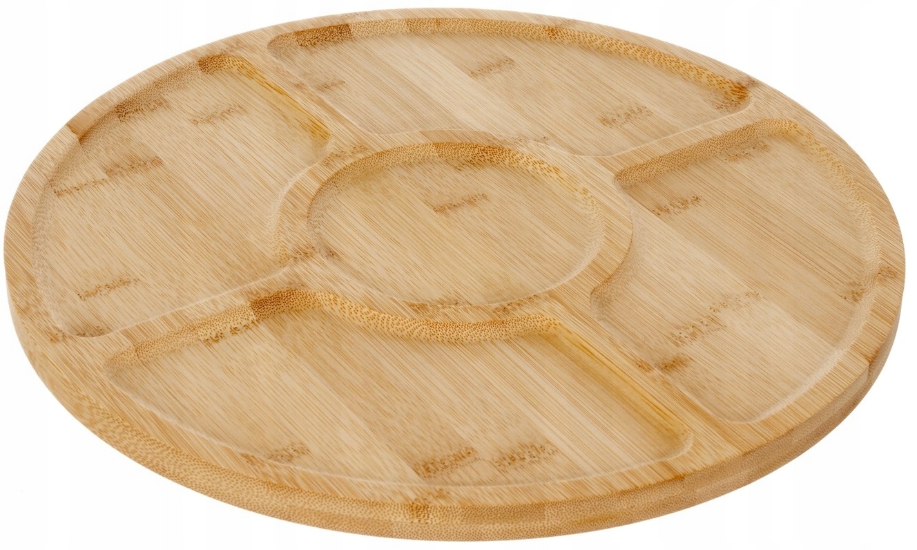 Deska Obrotowa Do Serwowania Serów Przekąsek 4-komorowa Patera Drewniana