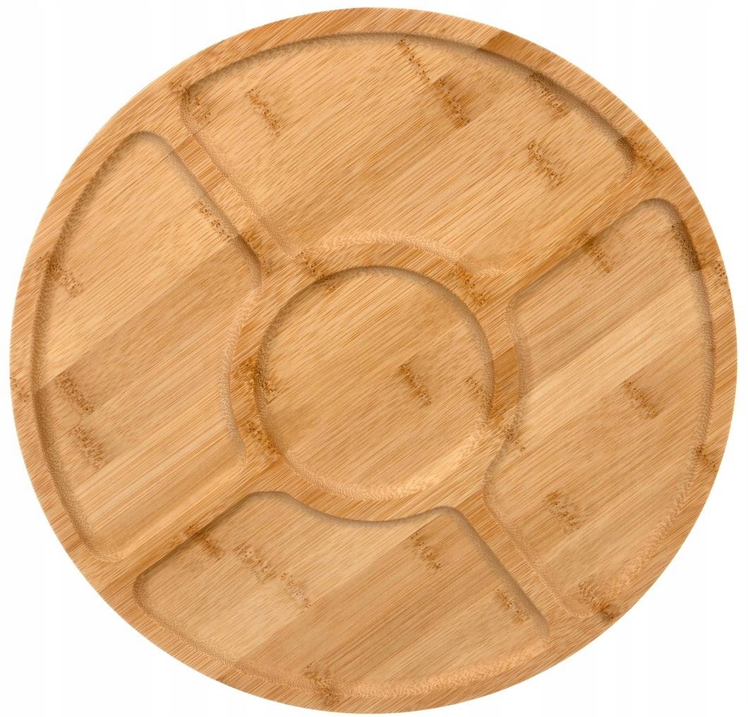 Deska Obrotowa Do Serwowania Serów Przekąsek 4-komorowa Patera Drewniana