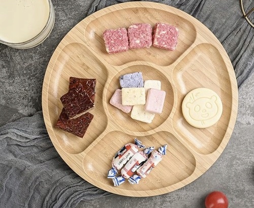 Deska Obrotowa Do Serwowania Serów Przekąsek 4-komorowa Patera Drewniana