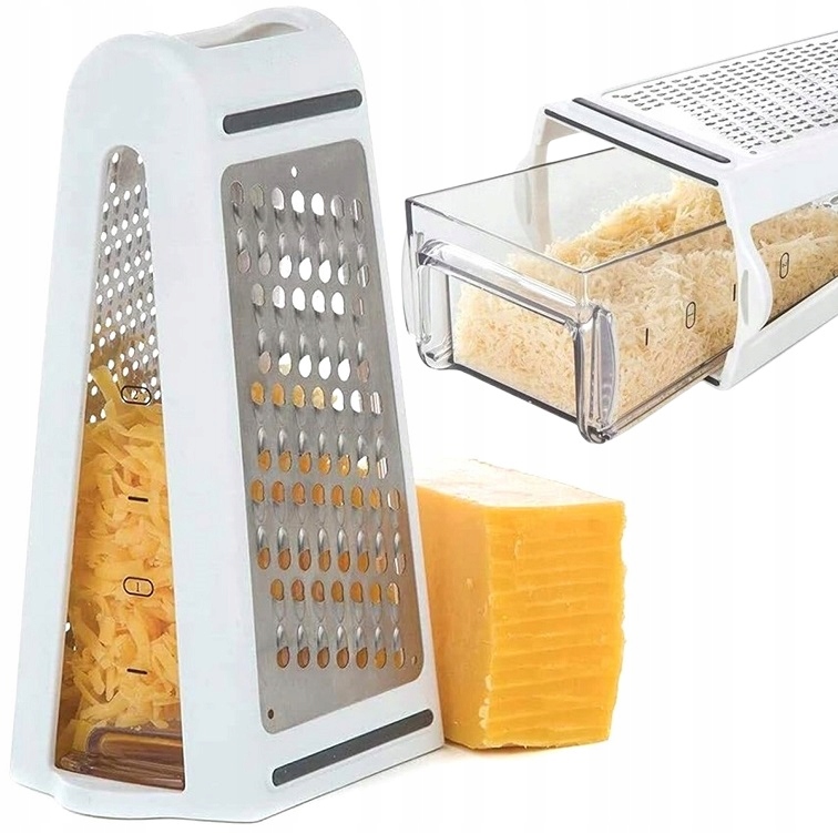 Tarka Stalowa Z Pojemnikiem Kuchenna Do Tarcia Sera Warzyw Owoców