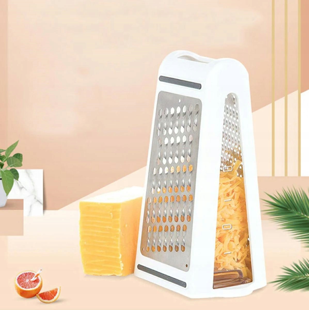 Tarka Stalowa Z Pojemnikiem Kuchenna Do Tarcia Sera Warzyw Owoców