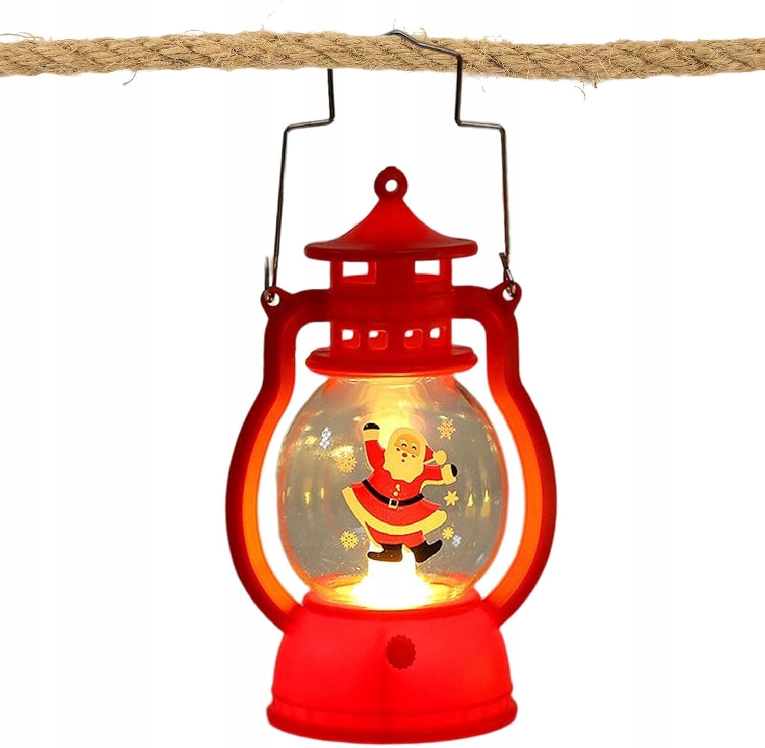 Lampion Led Latarnia Baterie Mikołaj Świąteczna Dekoracja Boże Narodzenie