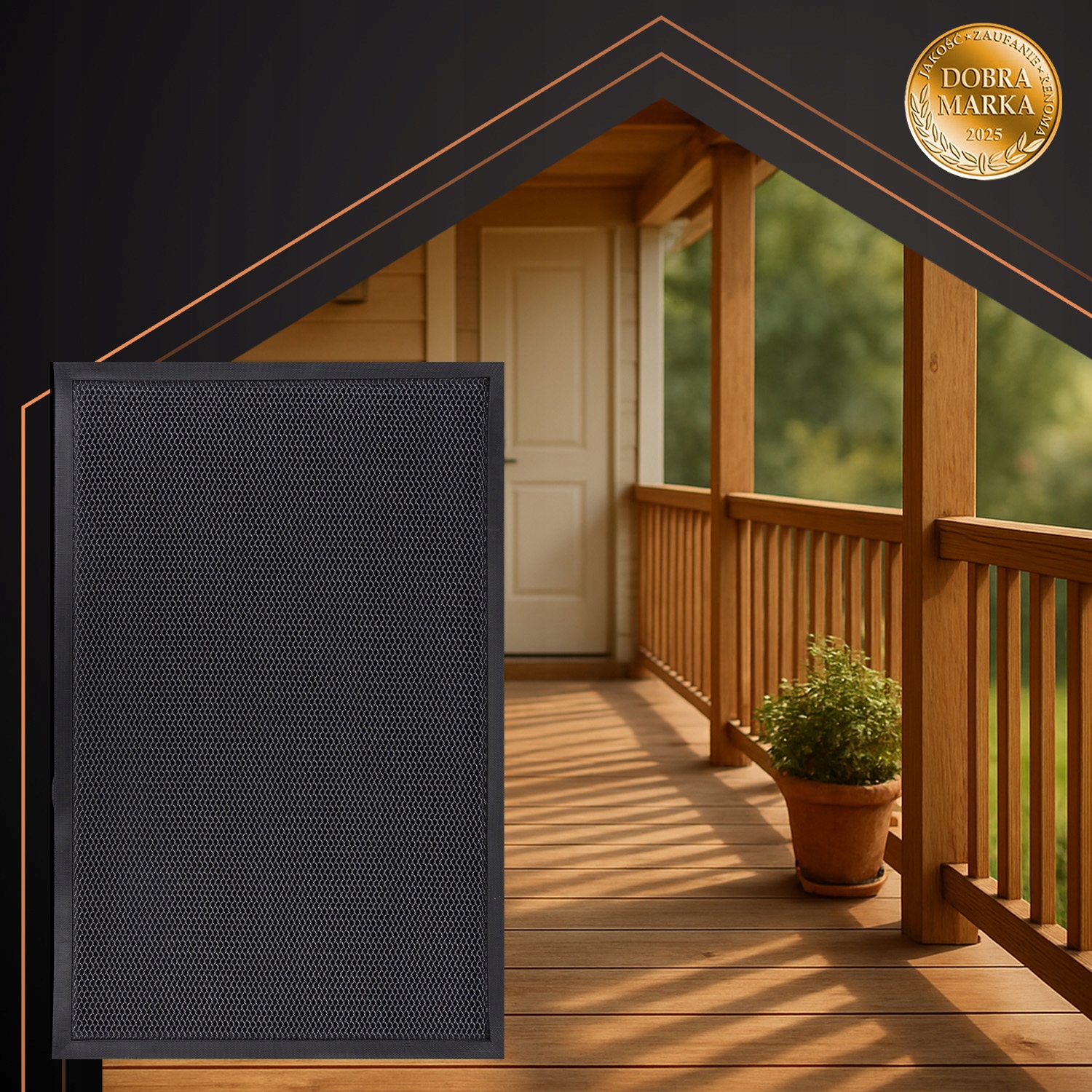 Wycieraczka Pod Drzwi Mata Wejściowa Zewnętrzna Mocna Pcv 3d Siatka 60x90cm