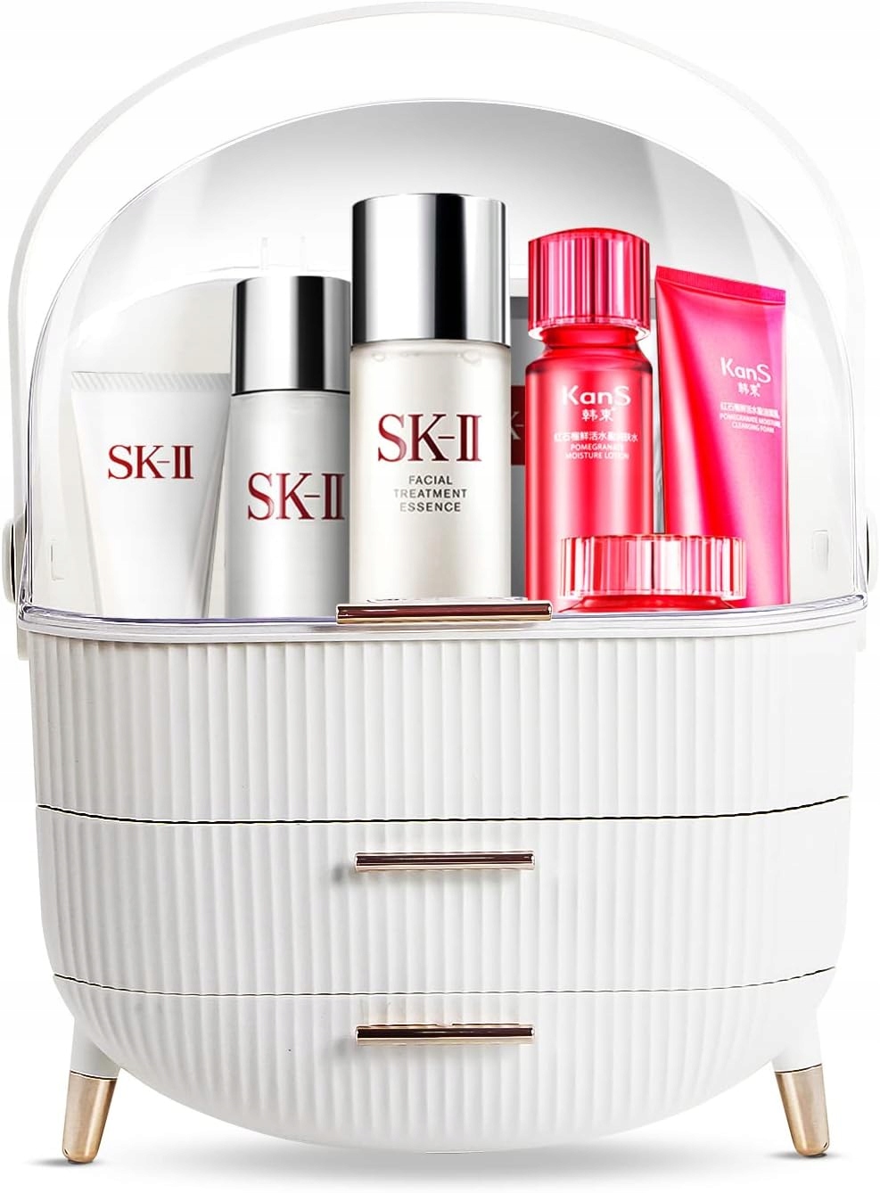 Szkatułka Organizer Szafka Kuferek Na Kosmetyki Kosmetyczka Damska Biała