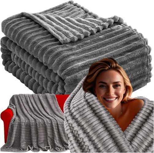 Ciepły Gruby Koc Dwuosobowy Miękki Narzuta Na Łóżko 200x160 cm