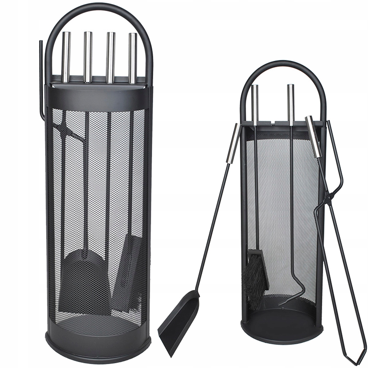 Przybory Kominkowe Akcesoria Do Kominka Stojak Zestaw 5w1 Metalowy Do Pieca