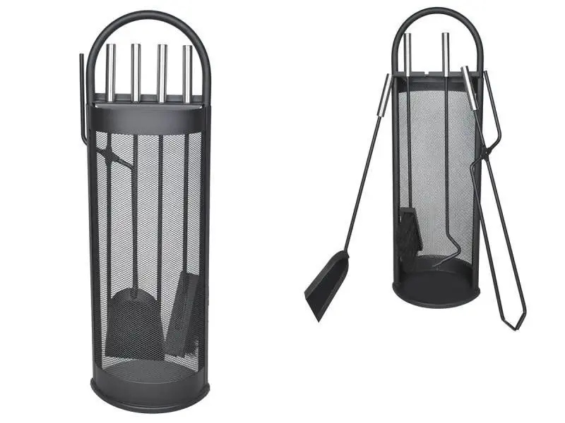 Przybory Kominkowe Akcesoria Do Kominka Stojak Zestaw 5w1 Metalowy Do Pieca