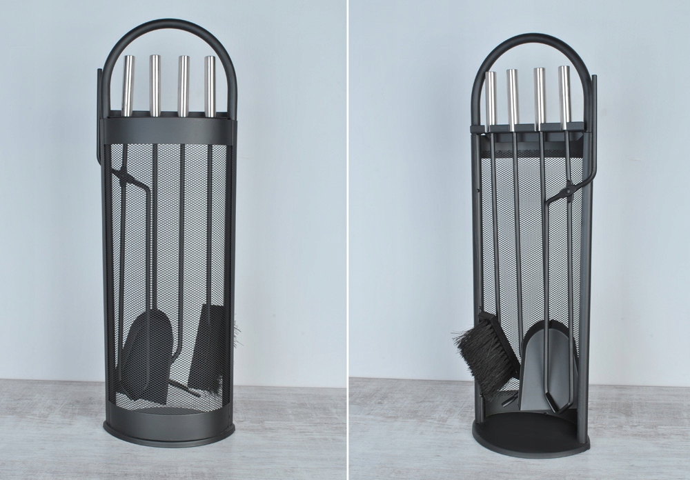 Przybory Kominkowe Akcesoria Do Kominka Stojak Zestaw 5w1 Metalowy Do Pieca