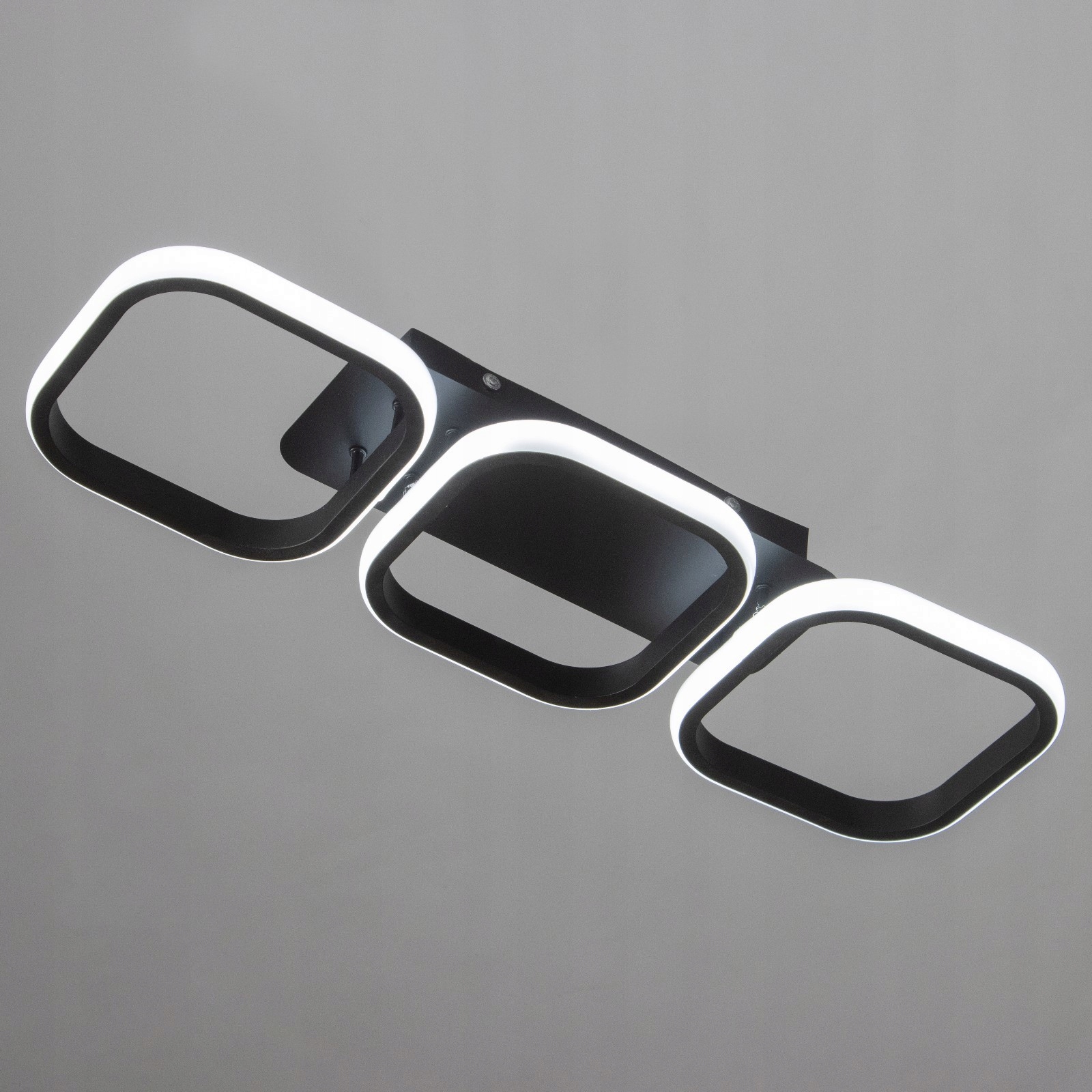 Nowoczesna Lampa Sufitowa Wisząca Led Kwadrat Plafon Żyrandol Modern Czarna