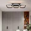 Nowoczesna Lampa Sufitowa Wisząca Led Kwadrat Plafon Żyrandol Modern Czarna
