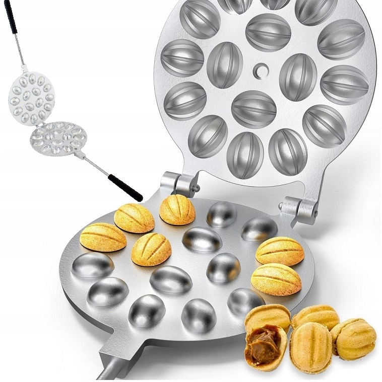 Opiekacz Forma Do Pieczenia Orzeszków Żeliwna Na Gaz Elektryczna 16 Połówek