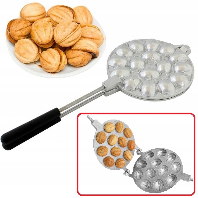 Opiekacz Forma Do Pieczenia Orzeszków Żeliwna Na Gaz Elektryczna 16 Połówek