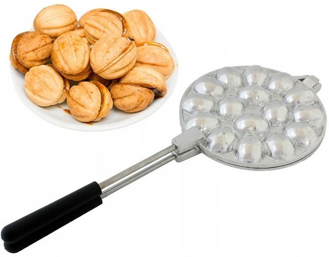 Opiekacz Forma Do Pieczenia Orzeszków Żeliwna Na Gaz Elektryczna 16 Połówek