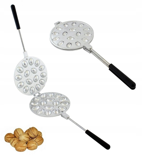 Opiekacz Forma Do Pieczenia Orzeszków Żeliwna Na Gaz Elektryczna 16 Połówek