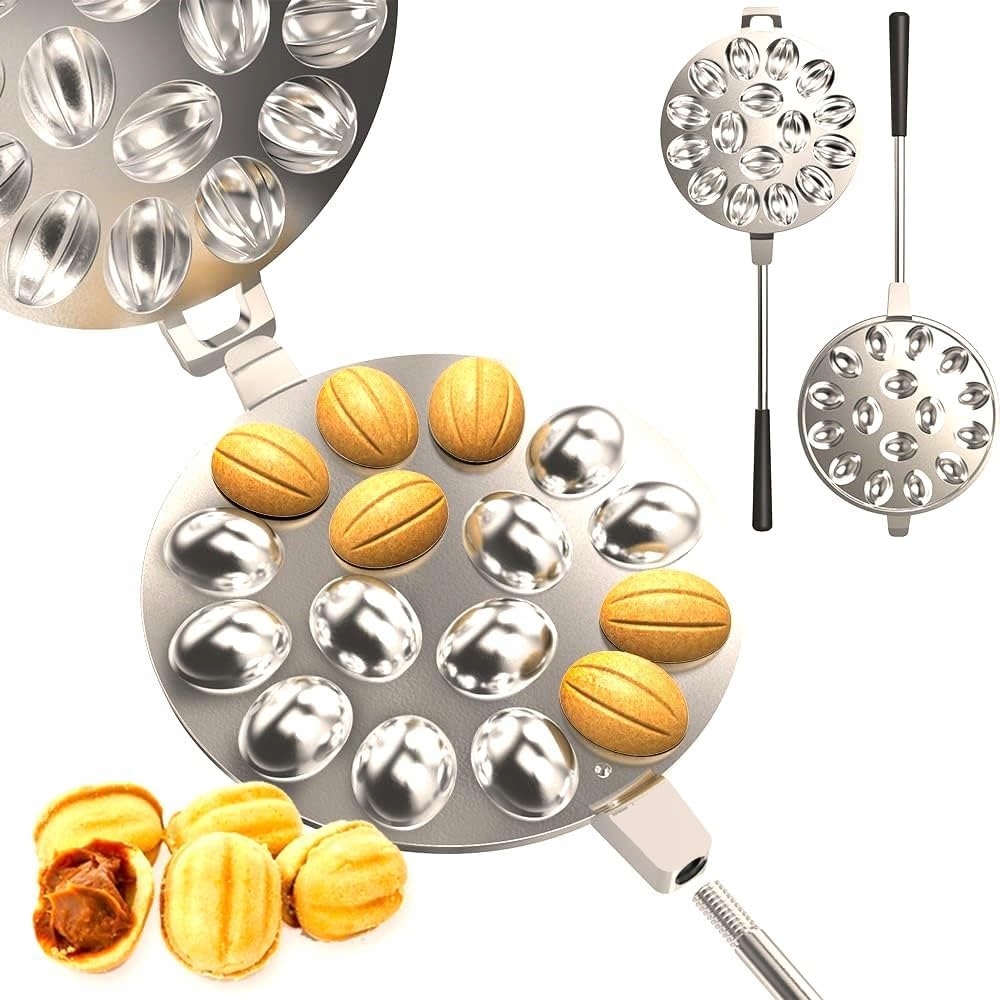 Opiekacz Forma Do Pieczenia Orzeszków Żeliwna Na Gaz Elektryczna 16 Połówek