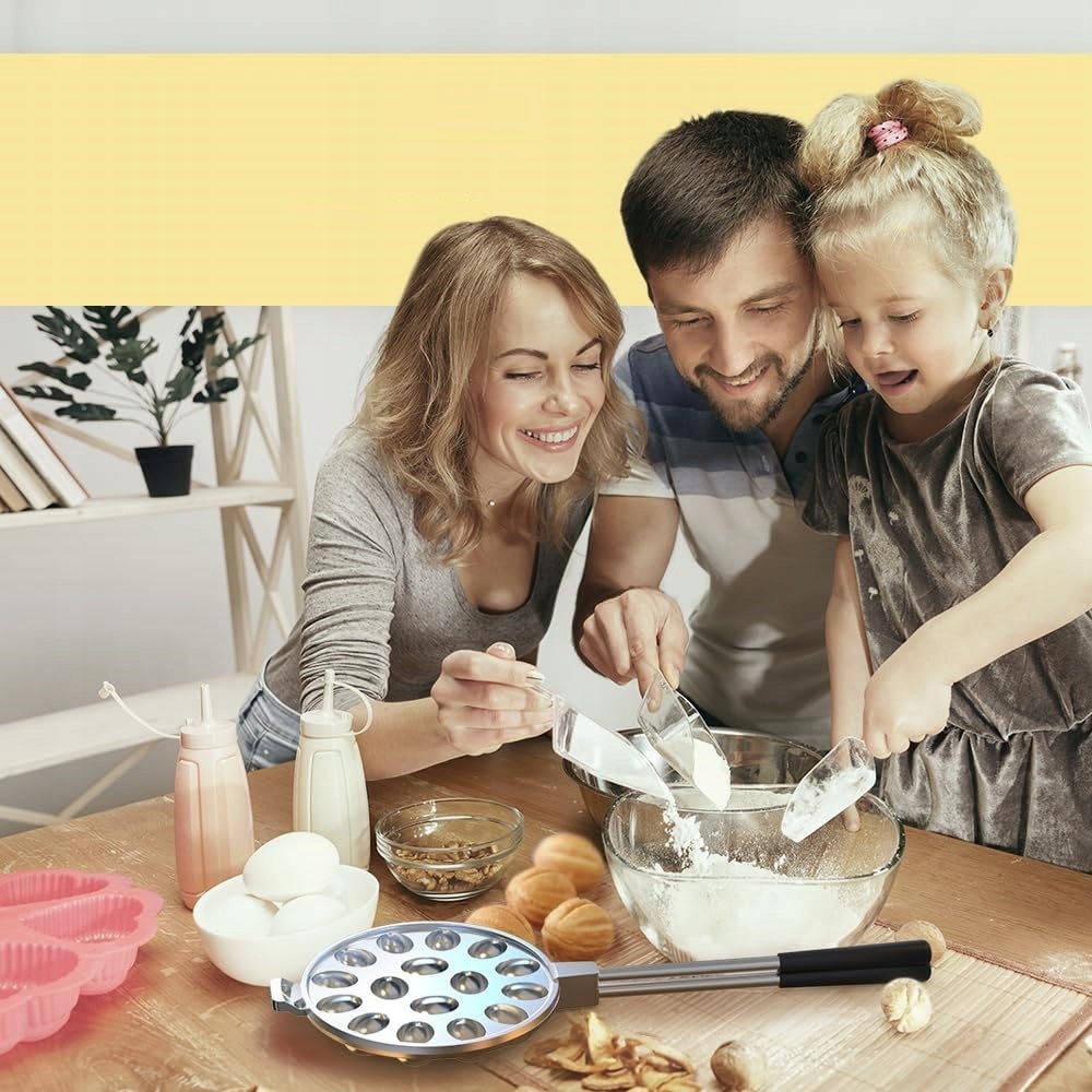 Opiekacz Forma Do Pieczenia Orzeszków Żeliwna Na Gaz Elektryczna 16 Połówek