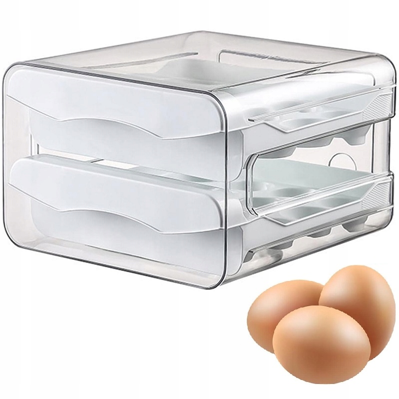 Pojemnik Do Jajek Na Jajka Pudełko Organizer Kuchenny Do Lodówki Piętrowy