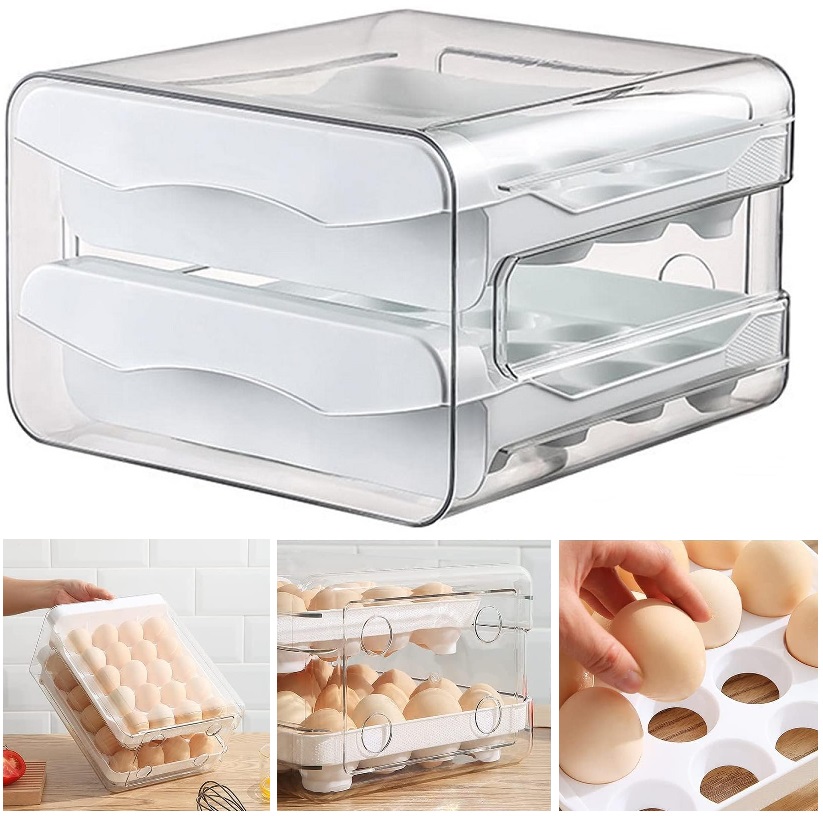 Pojemnik Do Jajek Na Jajka Pudełko Organizer Kuchenny Do Lodówki Piętrowy