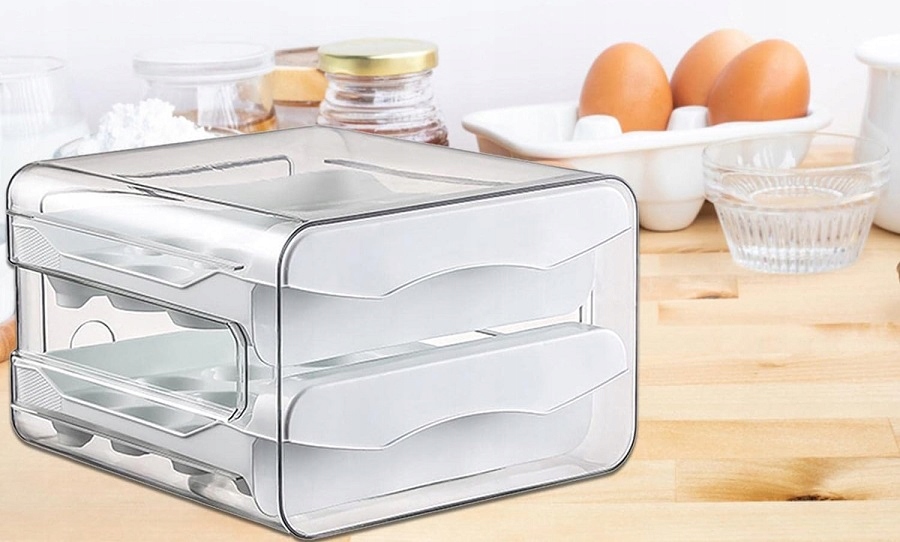 Pojemnik Do Jajek Na Jajka Pudełko Organizer Kuchenny Do Lodówki Piętrowy