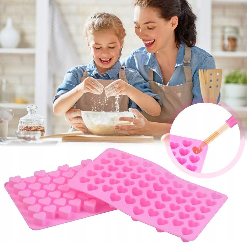 Foremka Silikonowa Na Żelki Sercaz Pipetą 55 Żelków Żelowe Serduszka