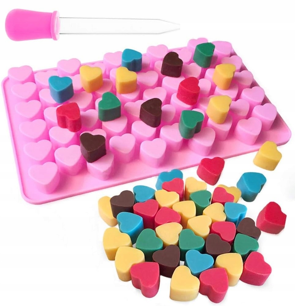 Foremka Silikonowa Na Żelki Sercaz Pipetą 55 Żelków Żelowe Serduszka