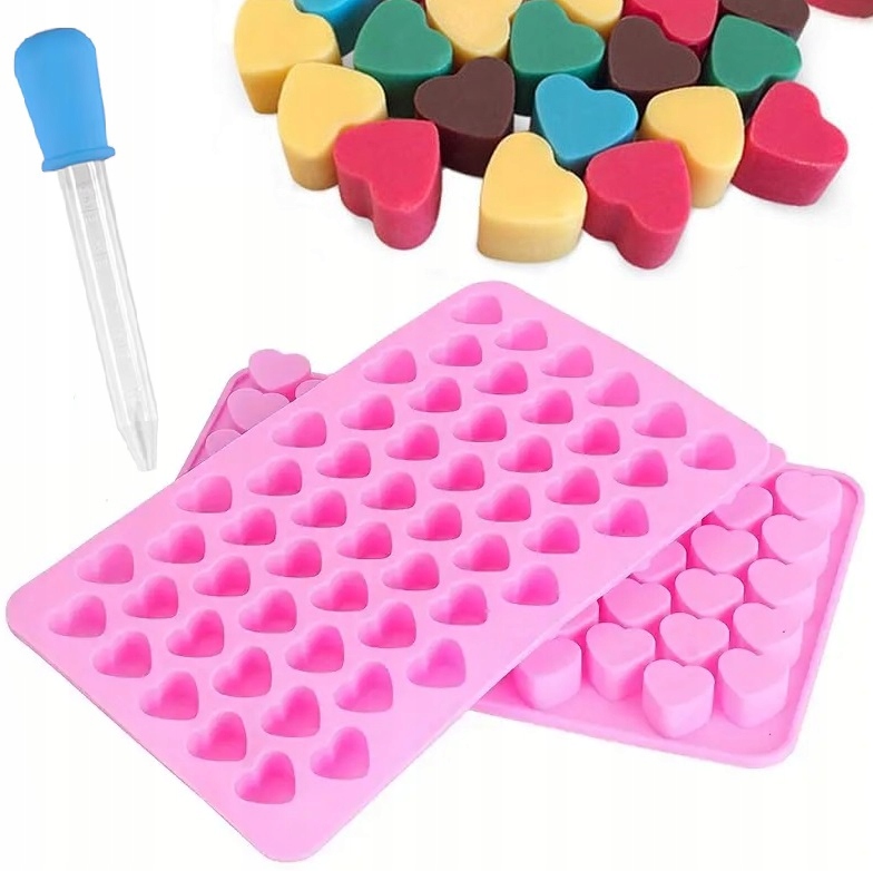Foremka Silikonowa Na Żelki Sercaz Pipetą 55 Żelków Żelowe Serduszka