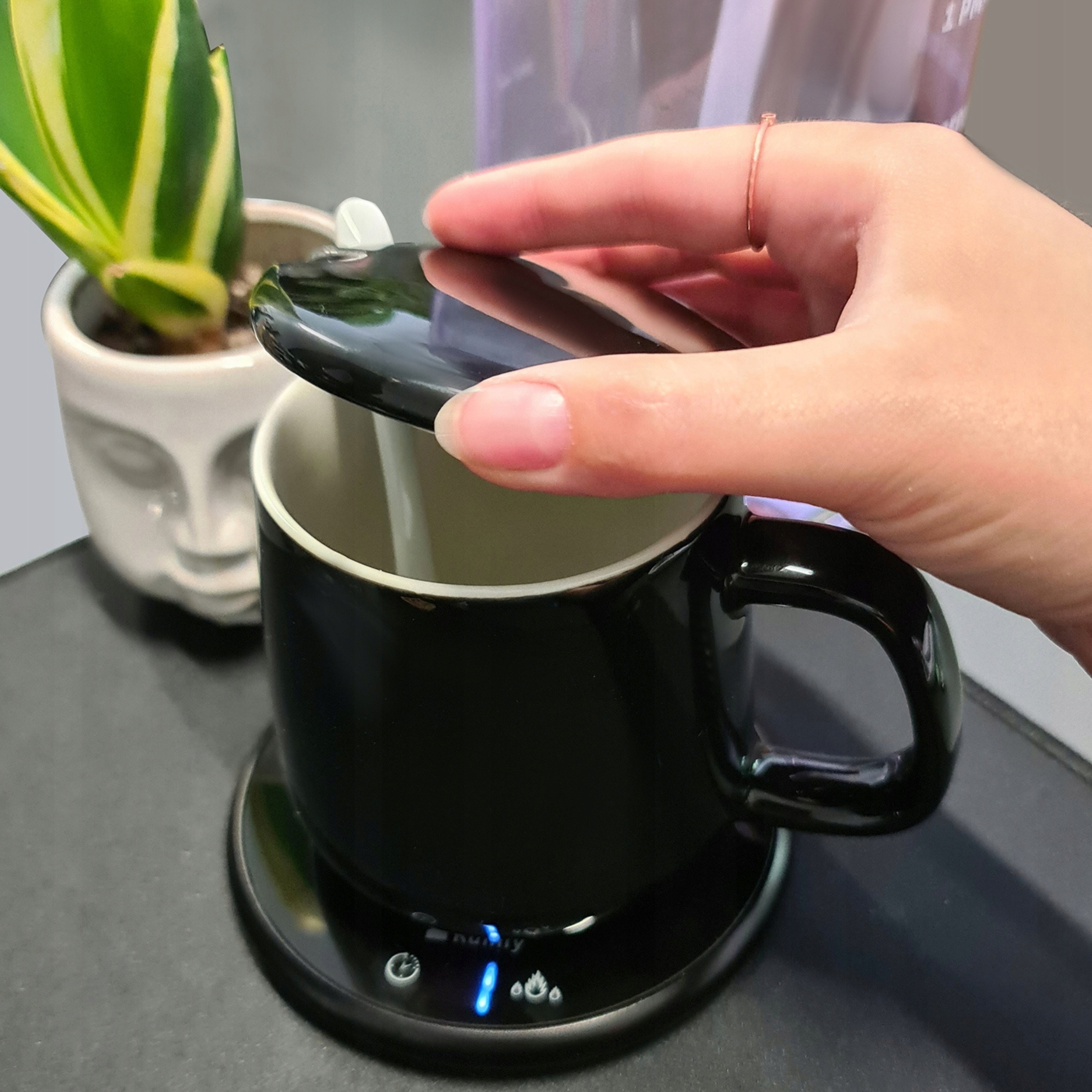 Elektryczny Podgrzewacz Do Kawy Herbaty Kubek Łyżka Zestaw Na Prezent Box