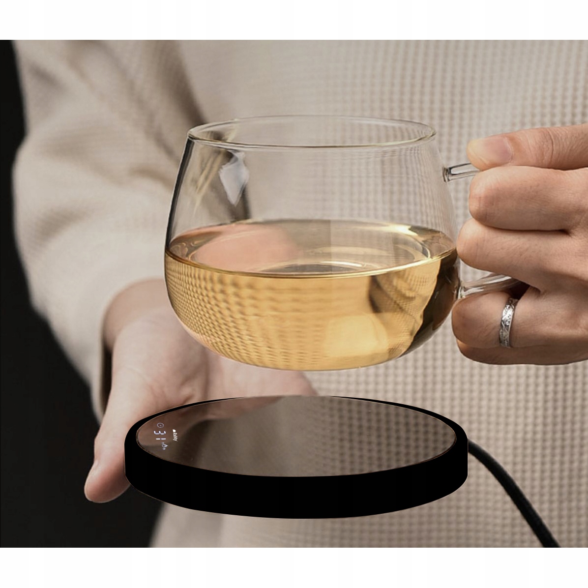 Elektryczny Podgrzewacz Do Kawy Herbaty Kubek Łyżka Zestaw Na Prezent Box