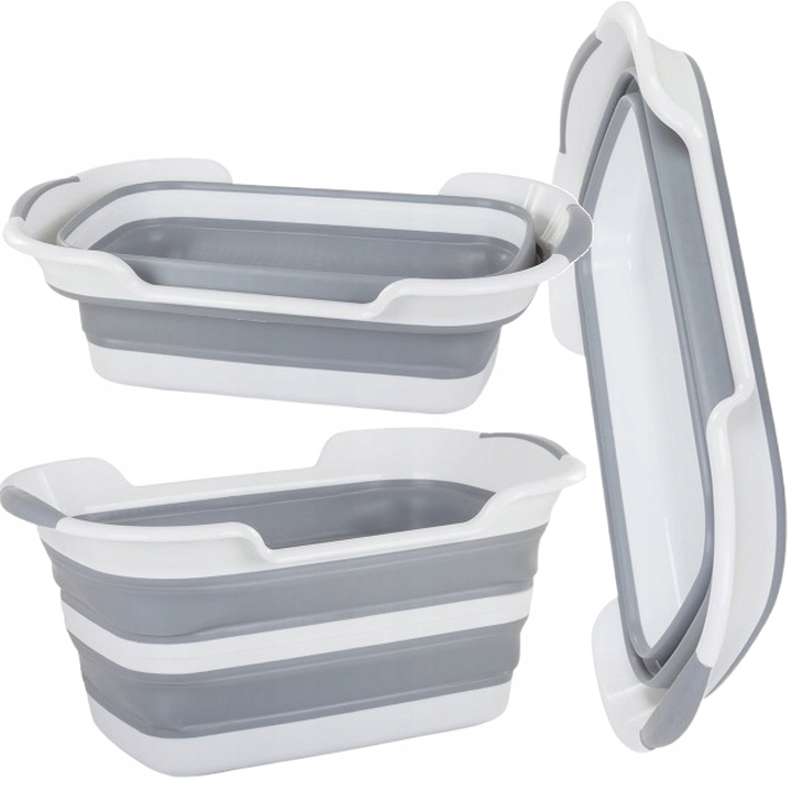 Miska Składana Silikonowa Z Odpływem Na Pranie Kompaktowa Turystyczna
