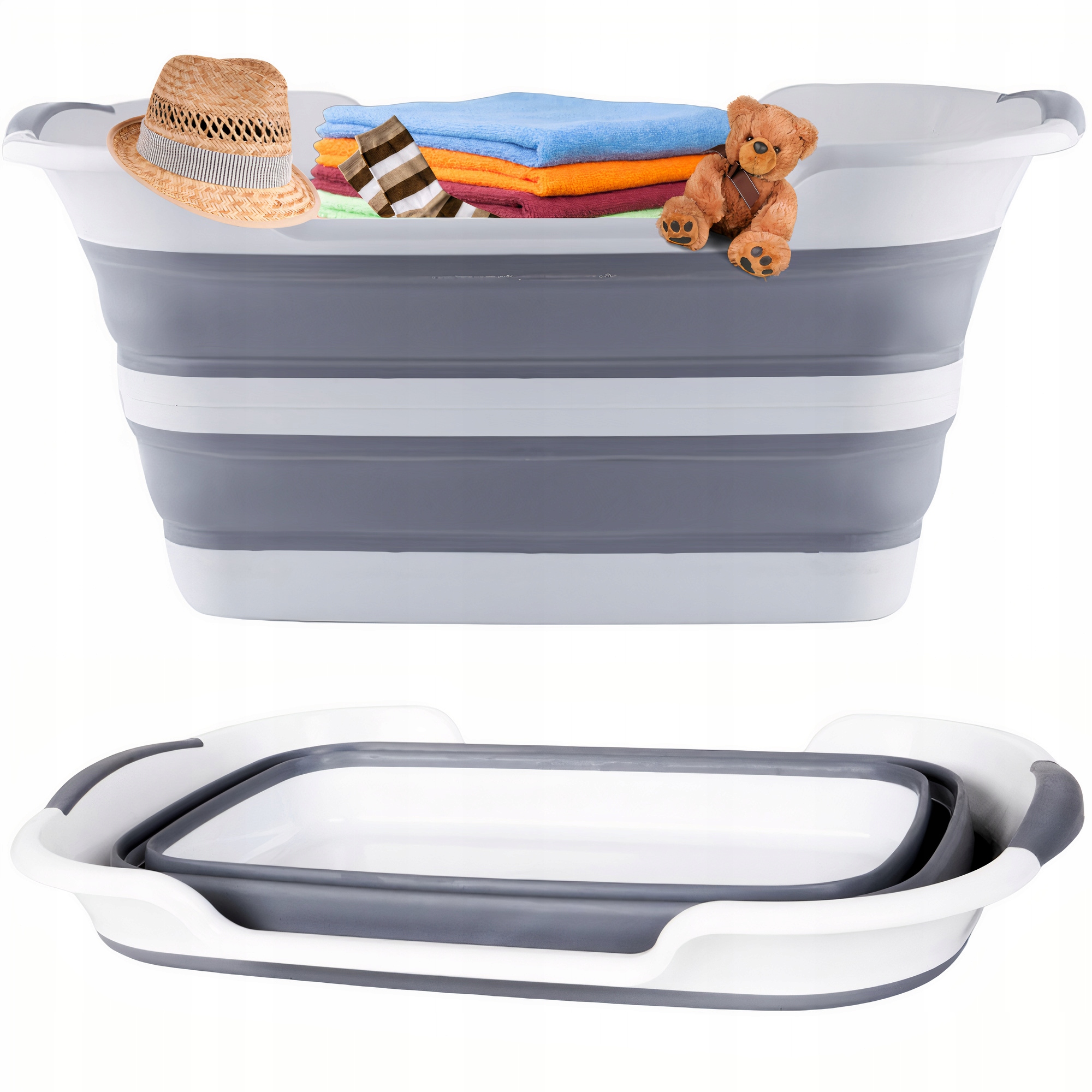 Miska Składana Silikonowa Z Odpływem Na Pranie Kompaktowa Turystyczna