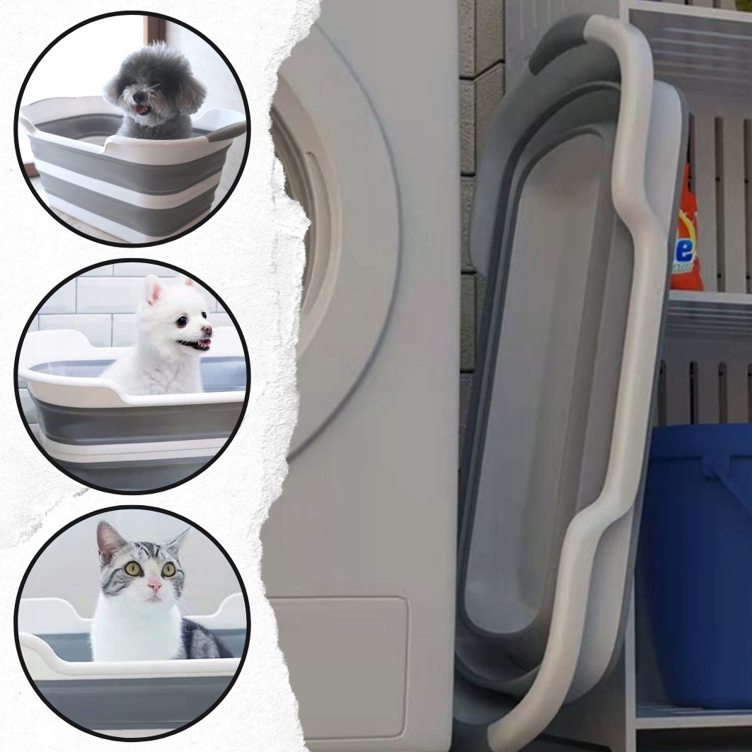 Miska Składana Silikonowa Z Odpływem Na Pranie Kompaktowa Turystyczna