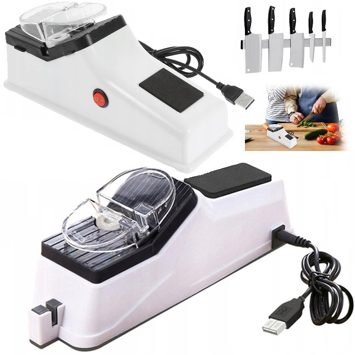 Elektryczna Ostrzałka Osełka Do Noża Noży Kuchennych Regulowana Usb 4w1