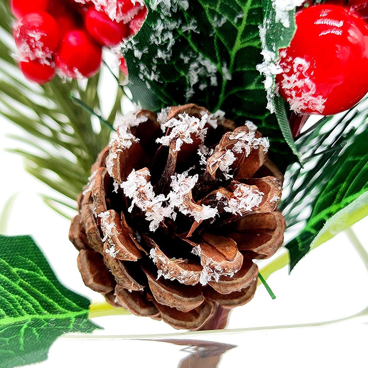 Gałązka Świąteczna Głóg Stroik Dekoracja Ozdoba Jagódki Czerwone Szyszka